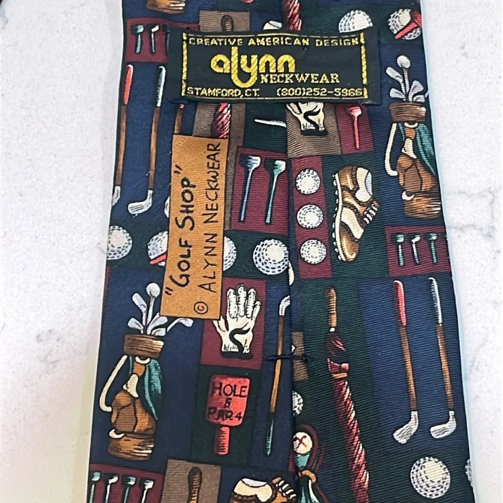 Alynn Golf Novelty Neckware Multicolor Silk Men's Tie